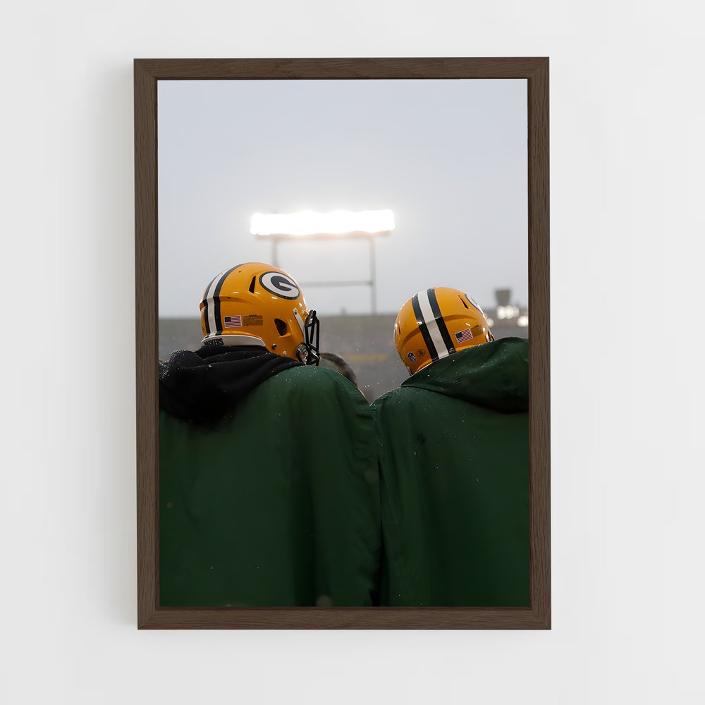 ap-green bay packers-3 cadre Bois foncé