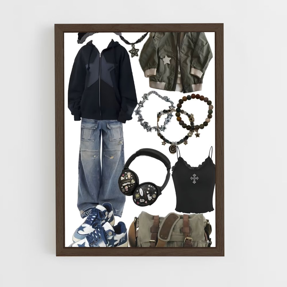 ap-grunge-4 cadre Bois foncé