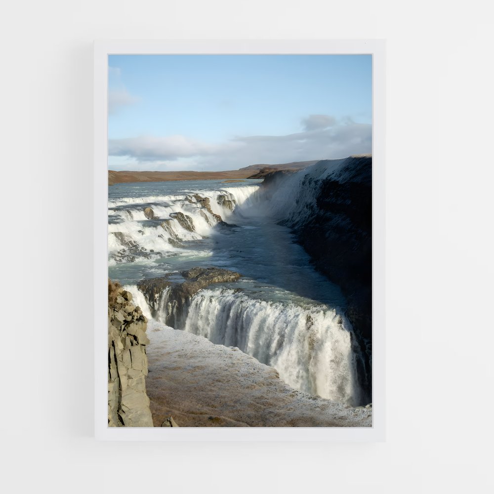 ap-gullfoss waterfall-9 cadre Blanc