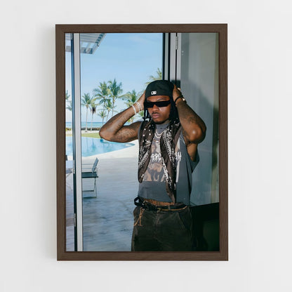 ap-gunna-6 cadre Bois foncé