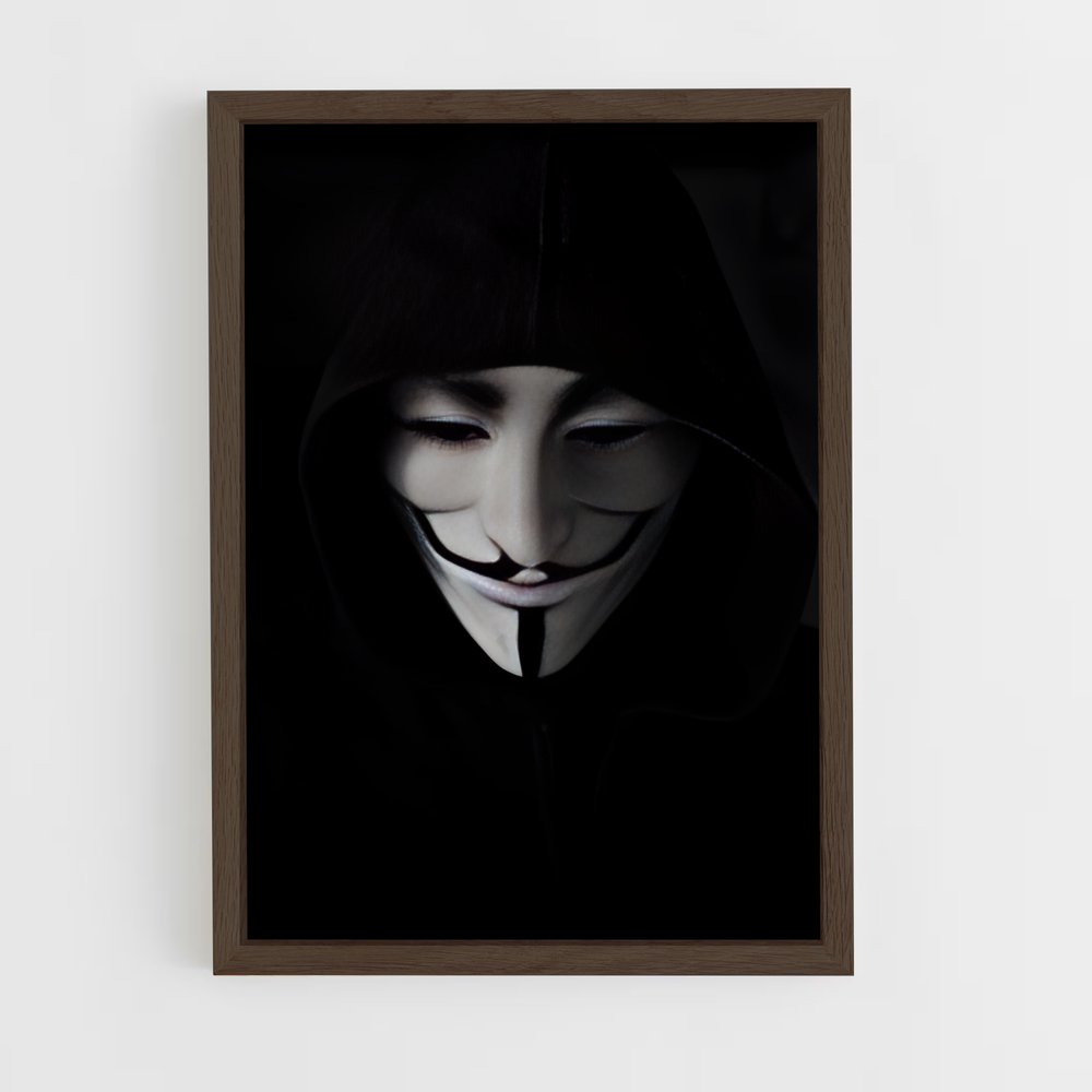 ap-guy fawkes mask-1 cadre Bois foncé