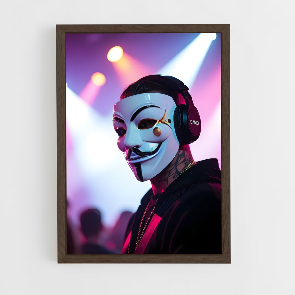 ap-guy fawkes mask-2 cadre Bois foncé