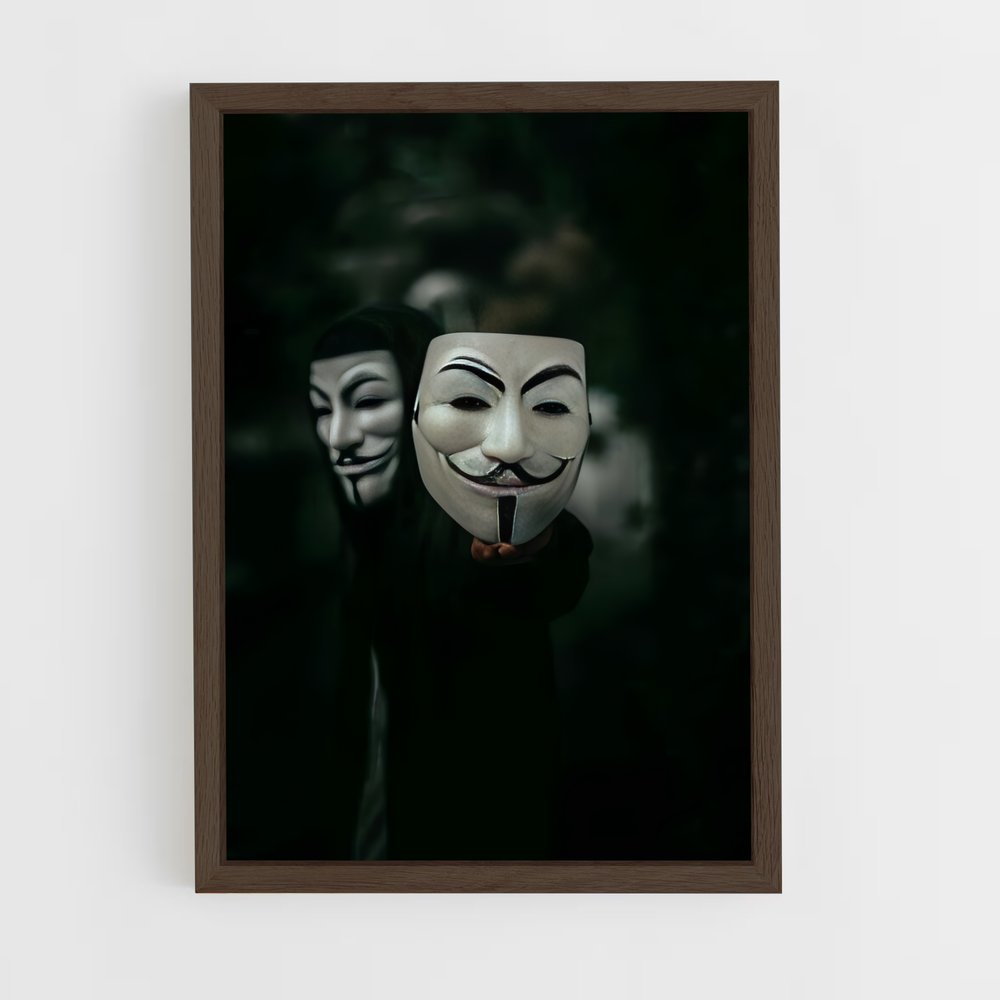 ap-guy fawkes mask-4 cadre Bois foncé