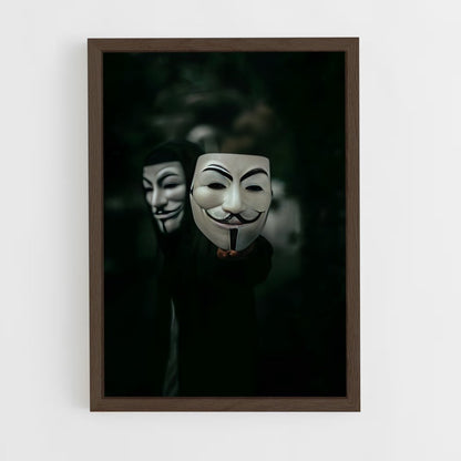 ap-guy fawkes mask-4 cadre Bois foncé