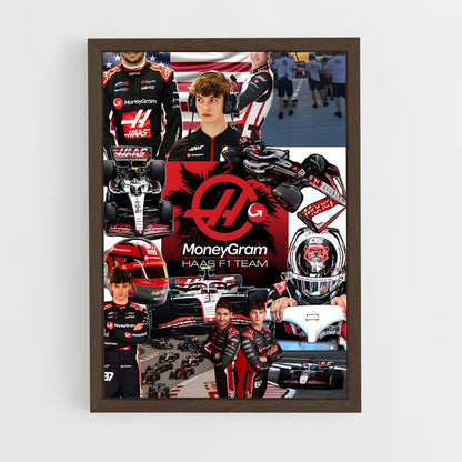 ap-haas f1 team-3 cadre Bois foncé