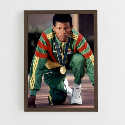 ap-haile gebrselassie-1 cadre Bois foncé