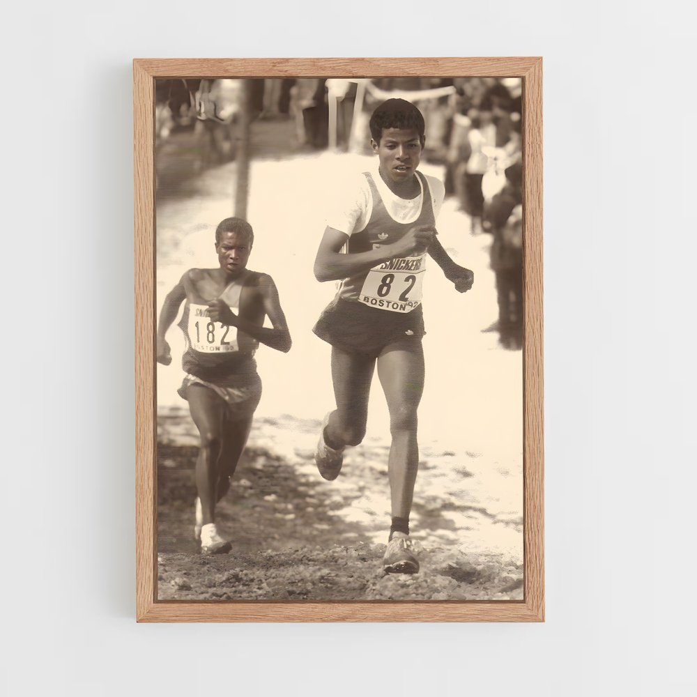 ap-haile gebrselassie-3 cadre Bois clair