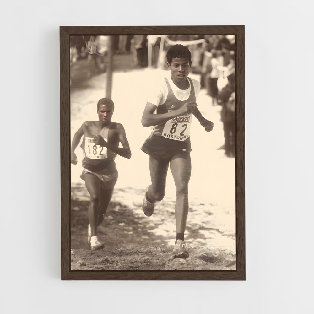 ap-haile gebrselassie-3 cadre Bois foncé