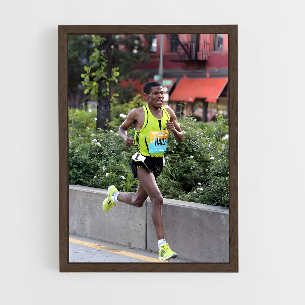 ap-haile gebrselassie-5 cadre Bois foncé
