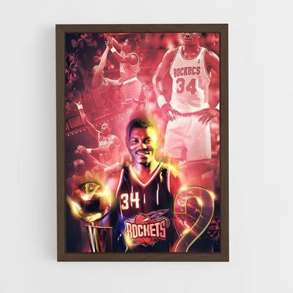 ap-hakeem olajuwon-9 cadre Bois foncé