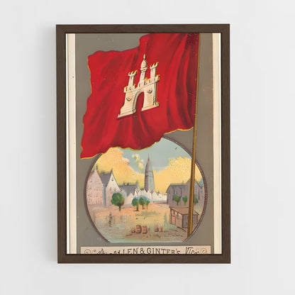 ap-hamburg flag-2 cadre Bois foncé