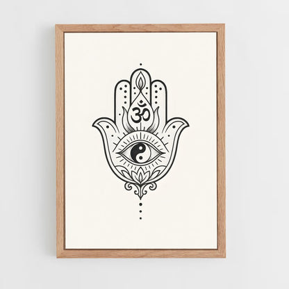 ap-hamsa hand-1 cadre Bois clair