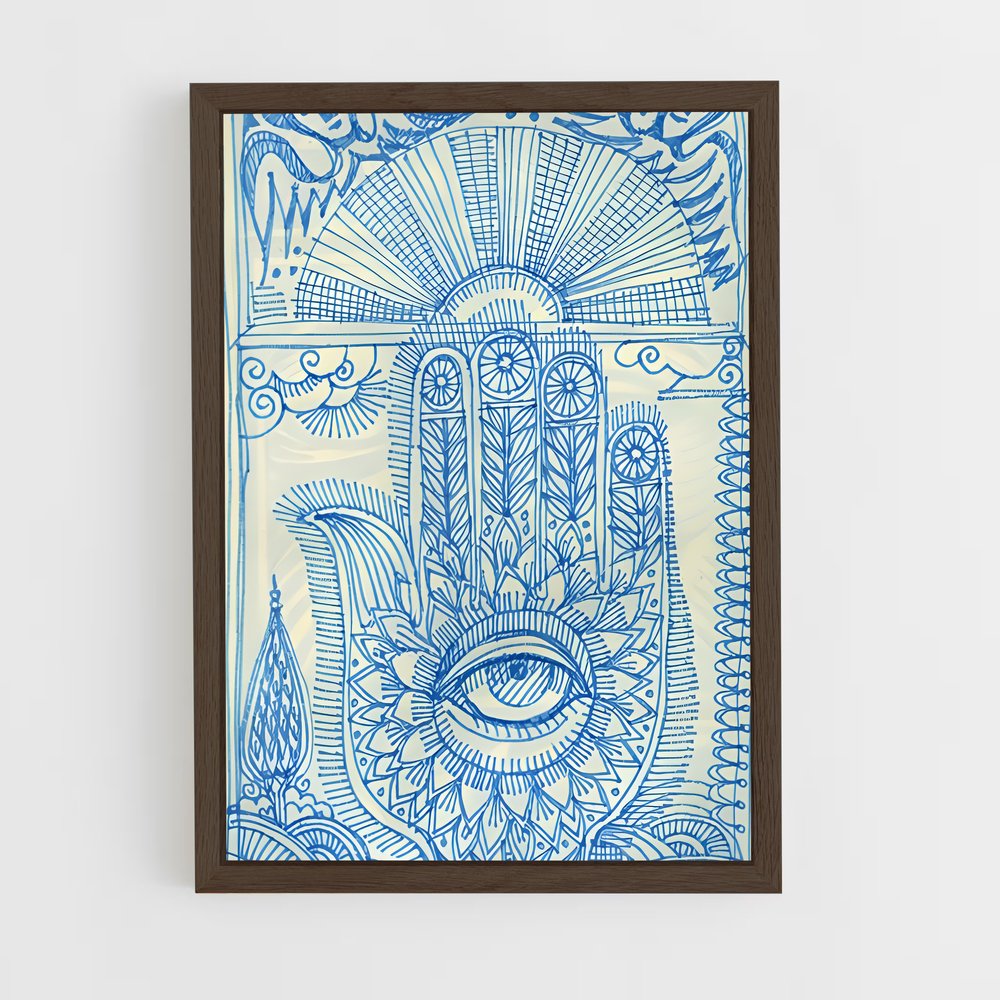 ap-hamsa hand-2 cadre Bois foncé