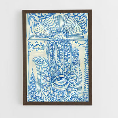ap-hamsa hand-2 cadre Bois foncé