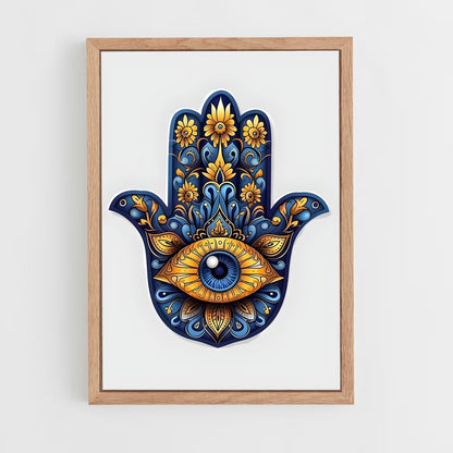 ap-hamsa hand-3 cadre Bois clair