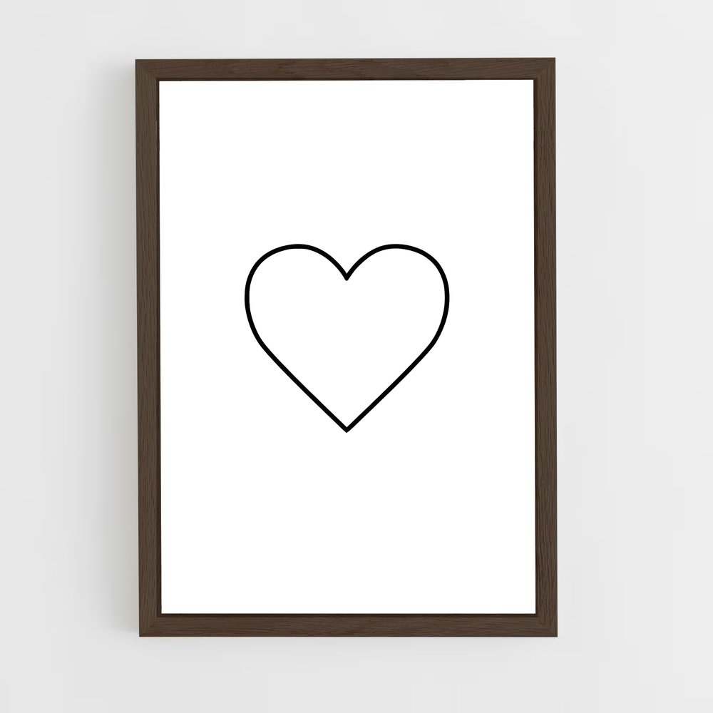 ap-heart symbol-1 cadre Bois foncé