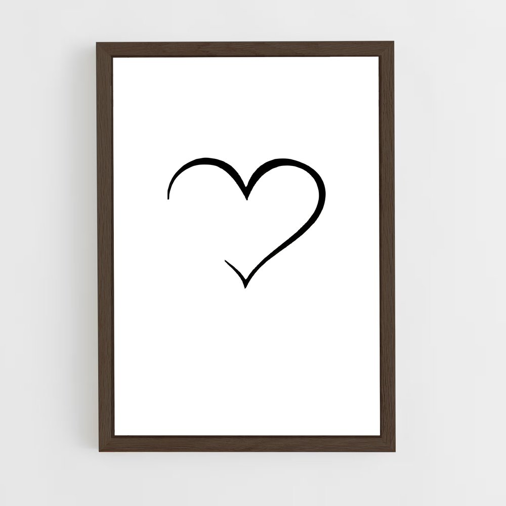 ap-heart symbol-3 cadre Bois foncé
