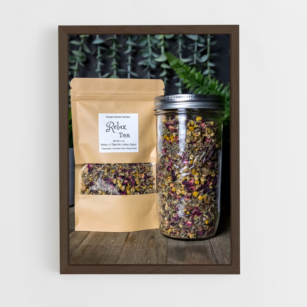 ap-herbal tea-4 cadre Bois foncé