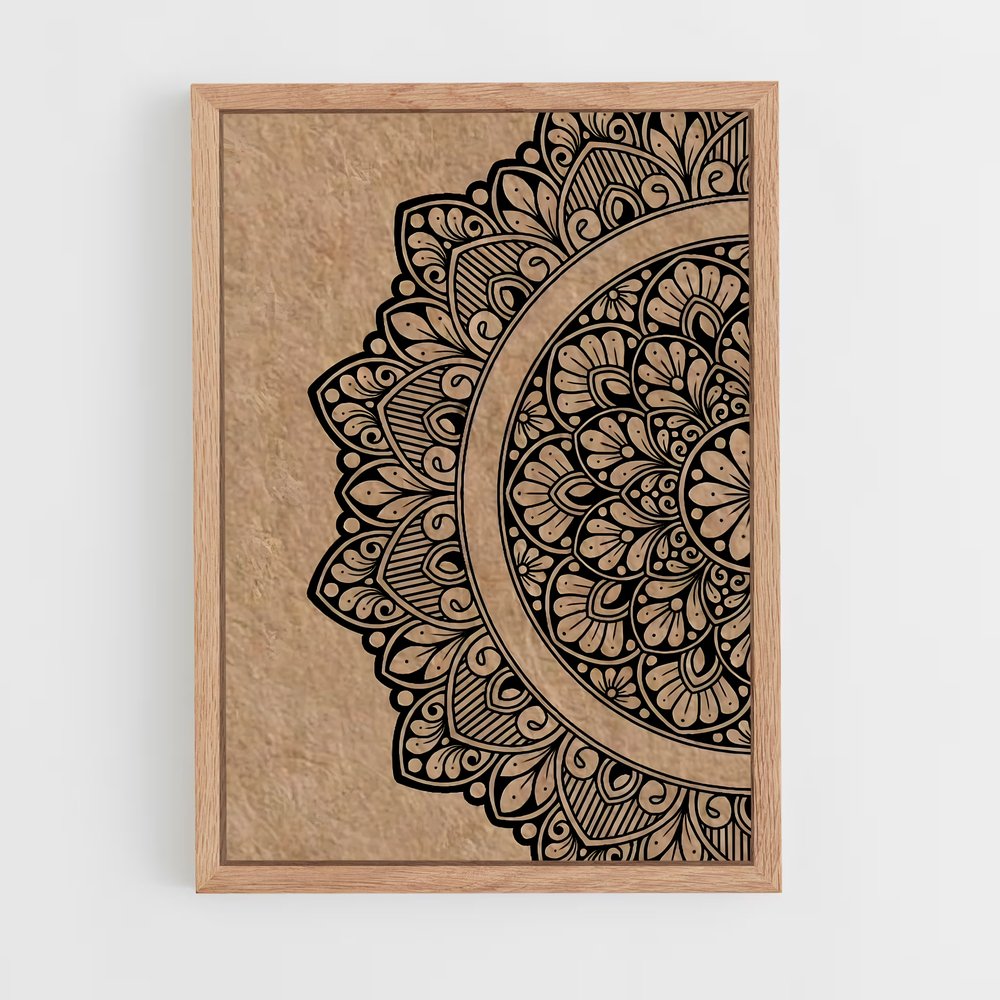 ap-hindu mandala-4 cadre Bois clair