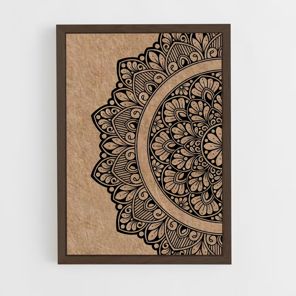 ap-hindu mandala-4 cadre Bois foncé