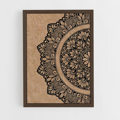 ap-hindu mandala-4 cadre Bois foncé