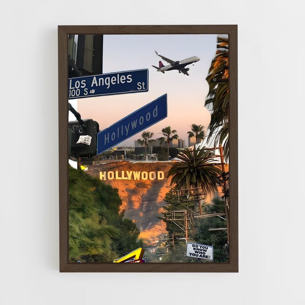ap-hollywood sign-4 cadre Bois foncé
