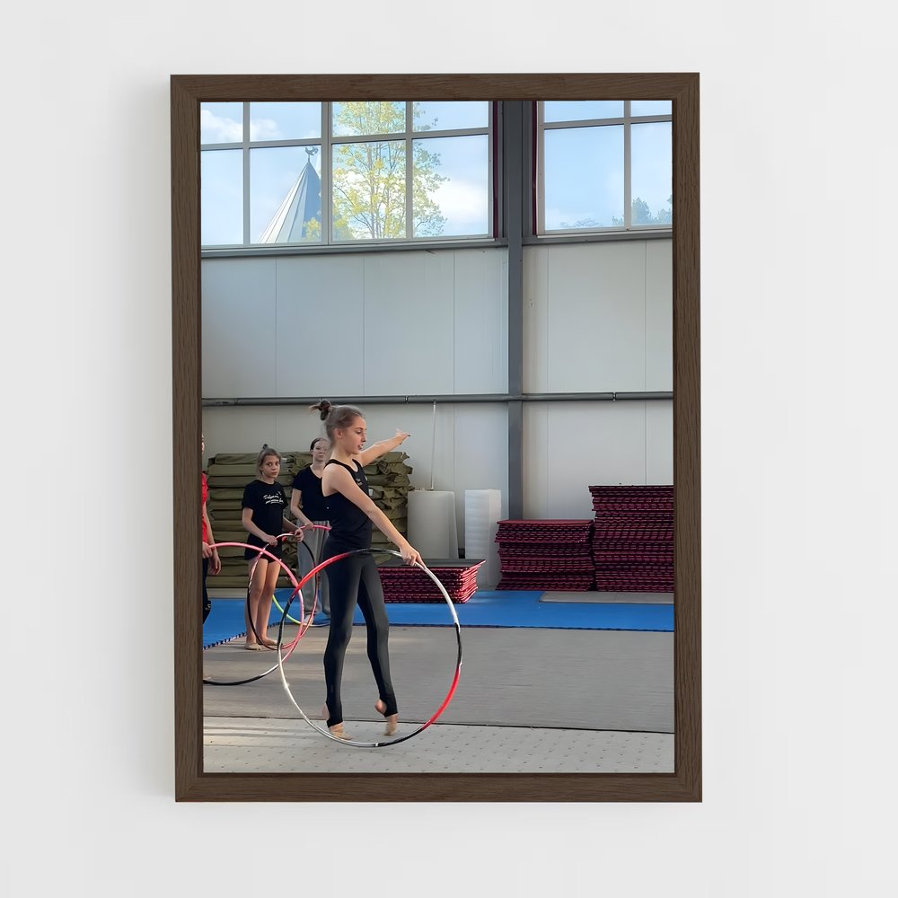 ap-hoop rhythmic gymnastics-7 cadre Bois foncé
