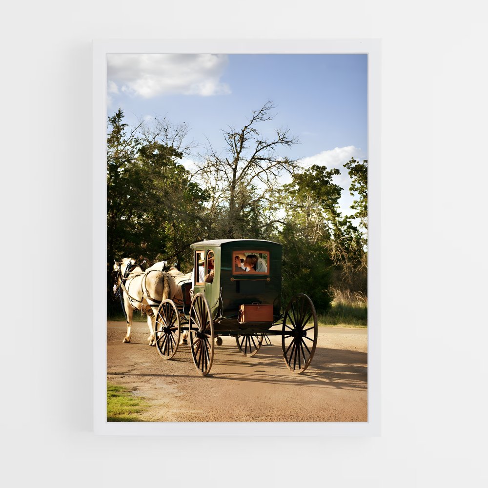 ap-horse carriage-2 cadre Blanc