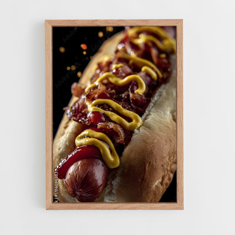ap-hot dog-4 cadre Bois clair