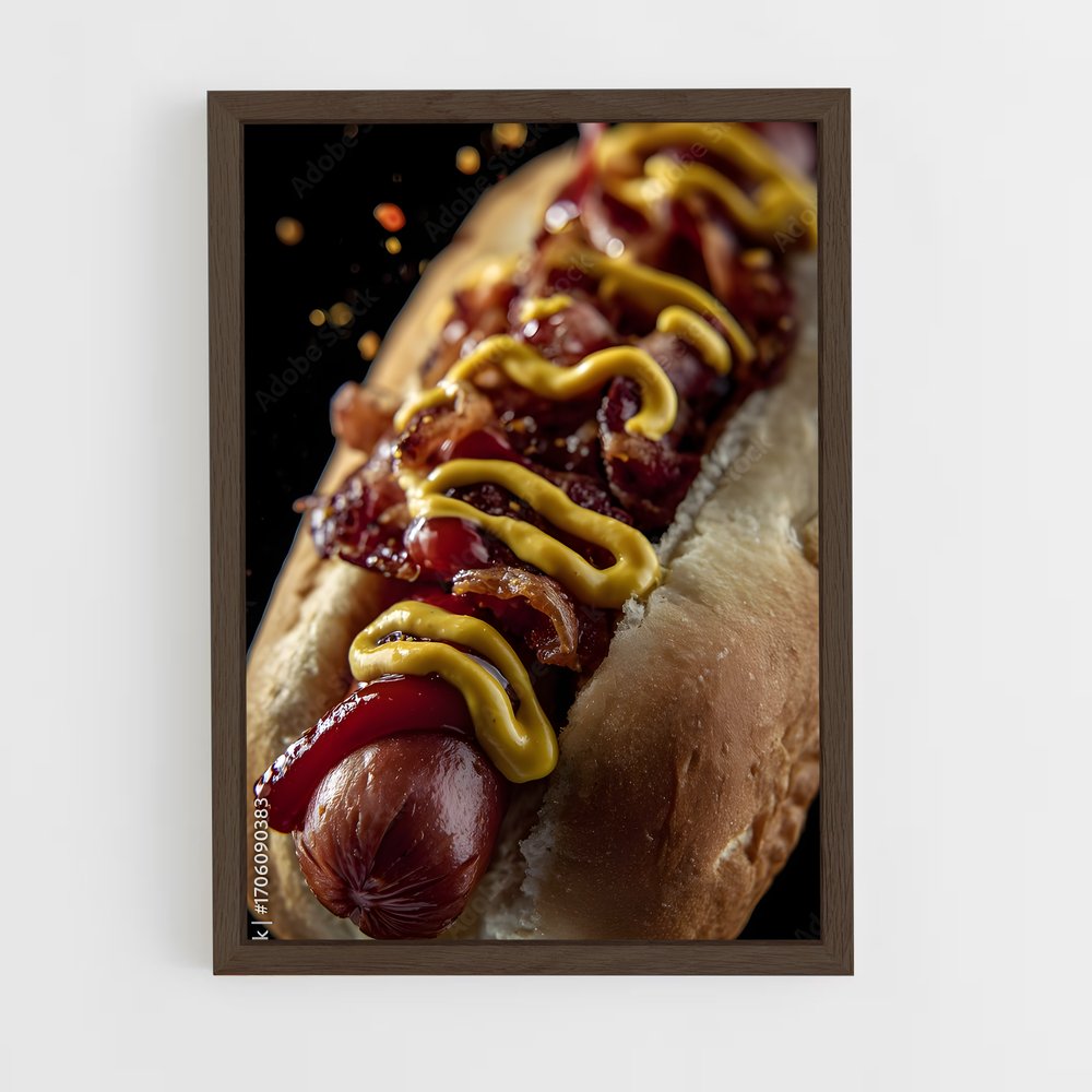 ap-hot dog-4 cadre Bois foncé