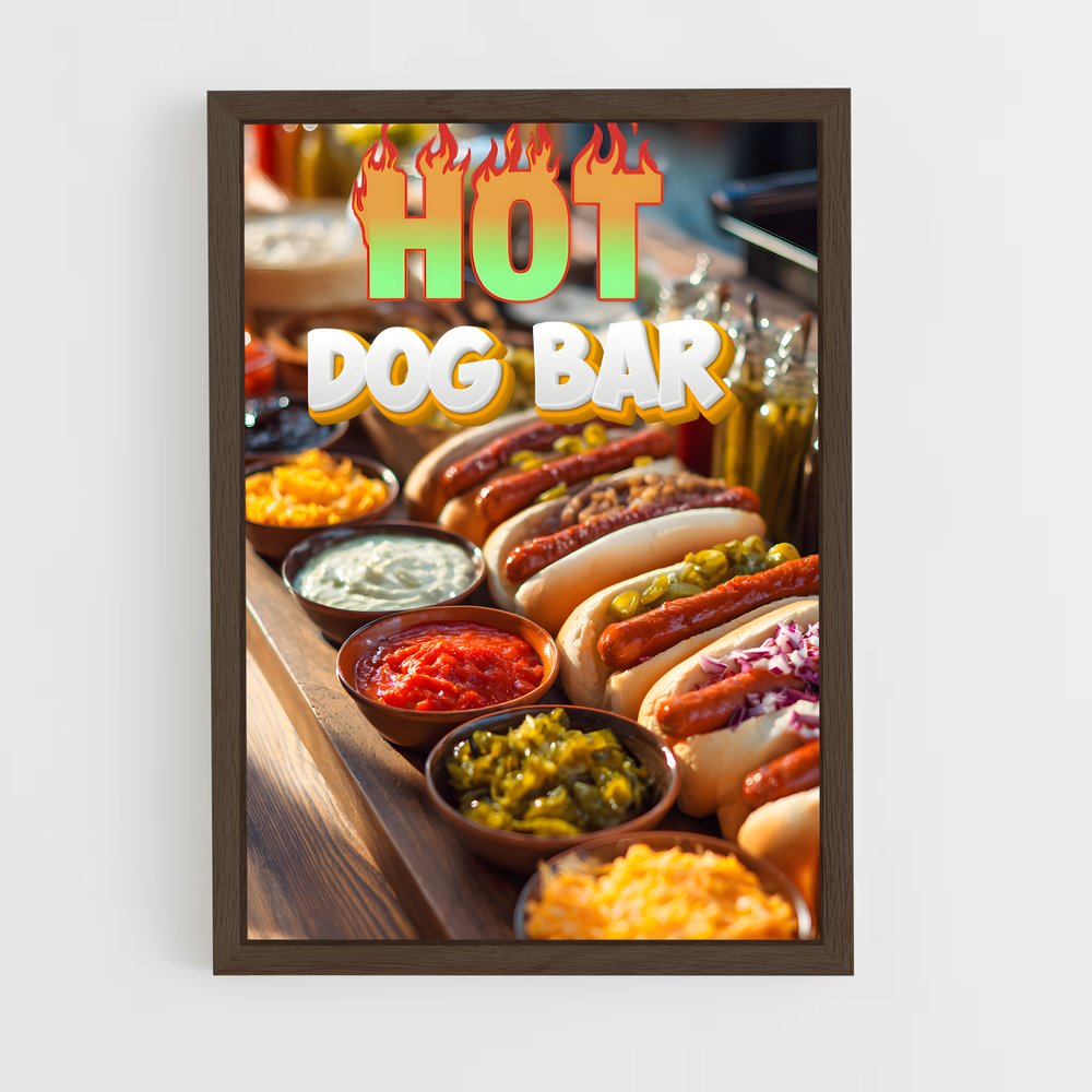 ap-hot dog-5 cadre Bois foncé
