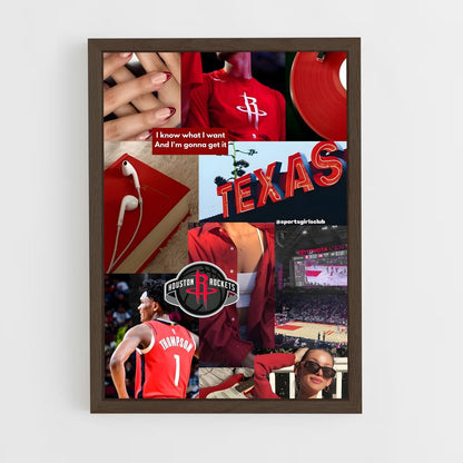 ap-houston rockets-5 cadre Bois foncé