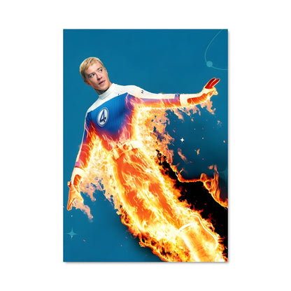 Poster Johnny Storm en Flamme