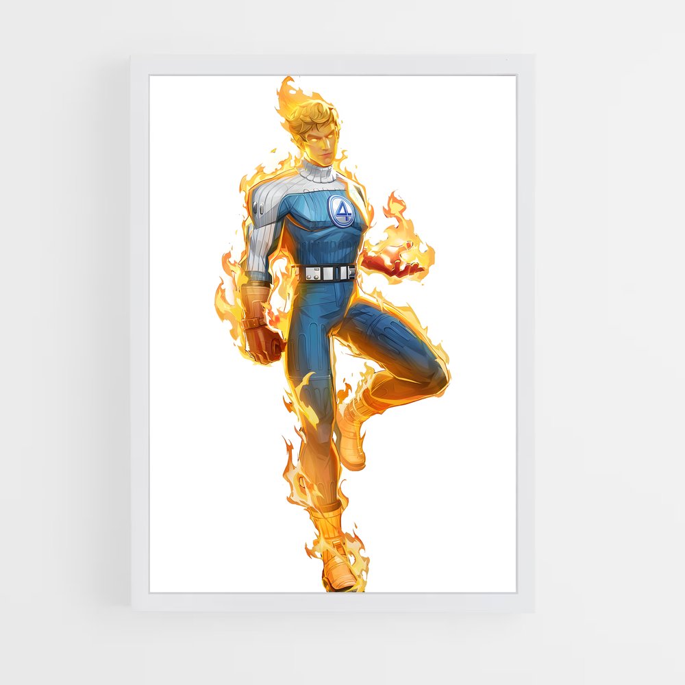 ap-human torch johnny storm-2 cadre Blanc