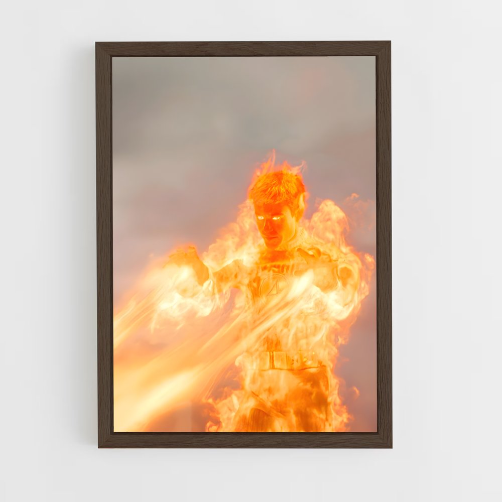 ap-human torch johnny storm-3 cadre Bois foncé