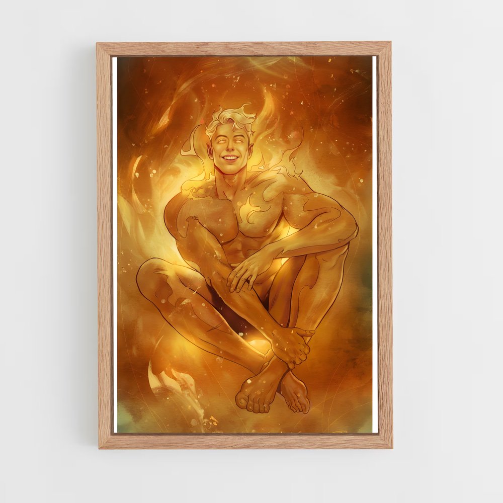 ap-human torch johnny storm-4 cadre Bois clair