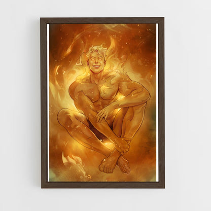 ap-human torch johnny storm-4 cadre Bois foncé