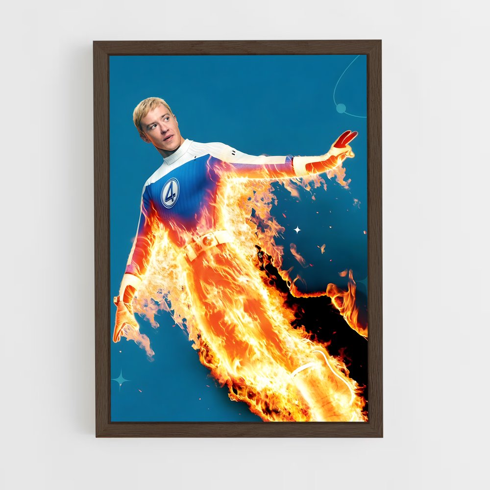 ap-human torch johnny storm-5 cadre Bois foncé