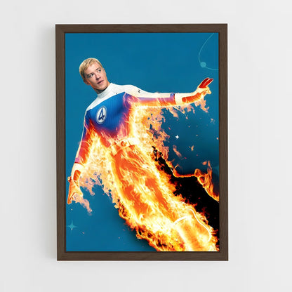 ap-human torch johnny storm-5 cadre Bois foncé