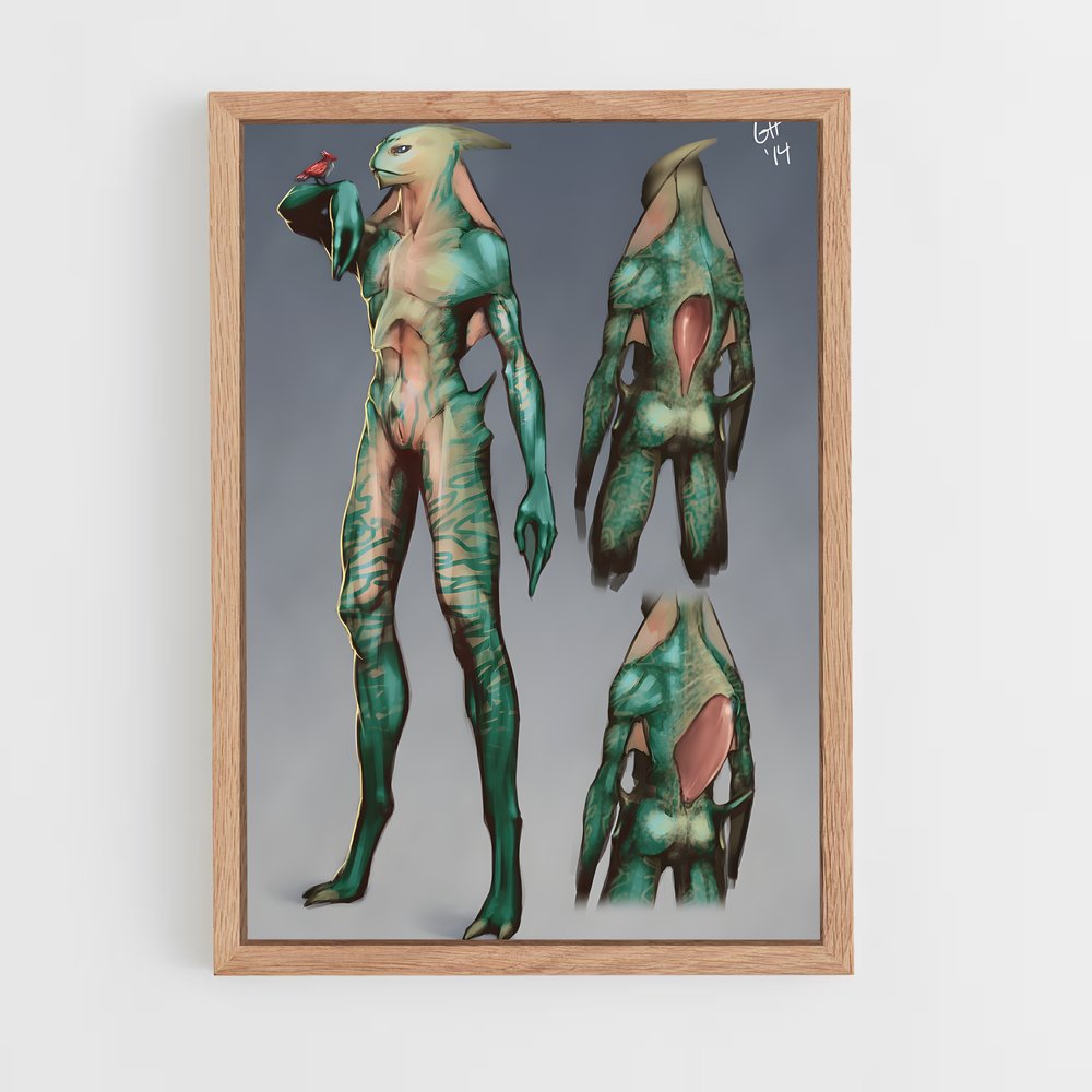 ap-humanoid alien-2 cadre Bois clair