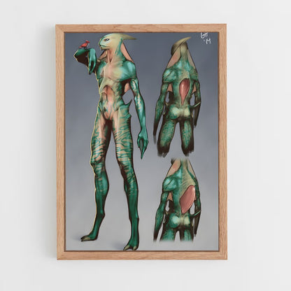 ap-humanoid alien-2 cadre Bois clair