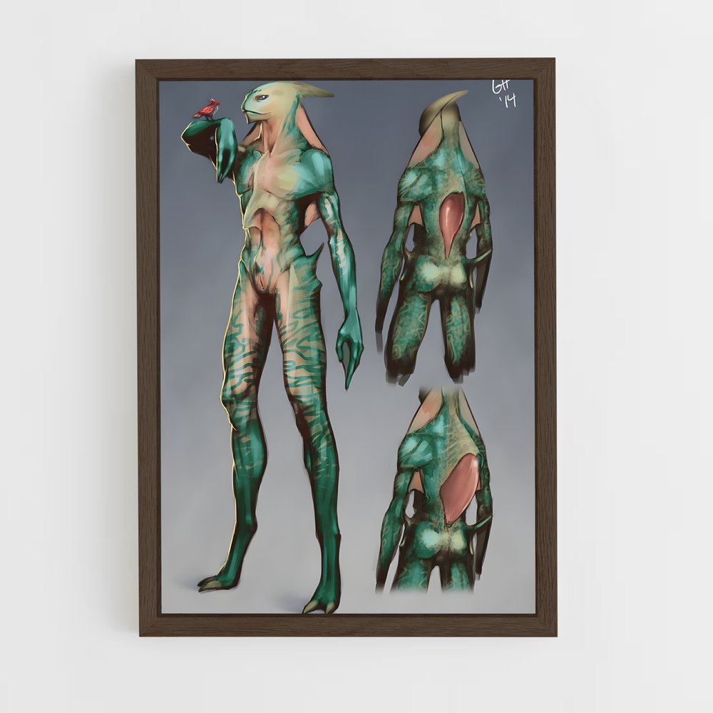 ap-humanoid alien-2 cadre Bois foncé