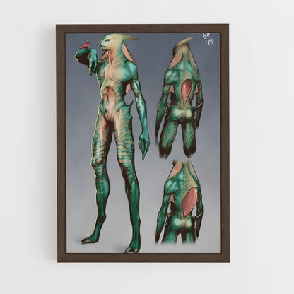 ap-humanoid alien-2 cadre Bois foncé