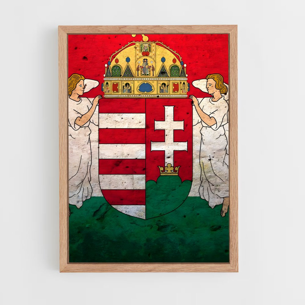 ap-hungary flag-2 cadre Bois clair