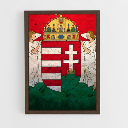 ap-hungary flag-2 cadre Bois foncé