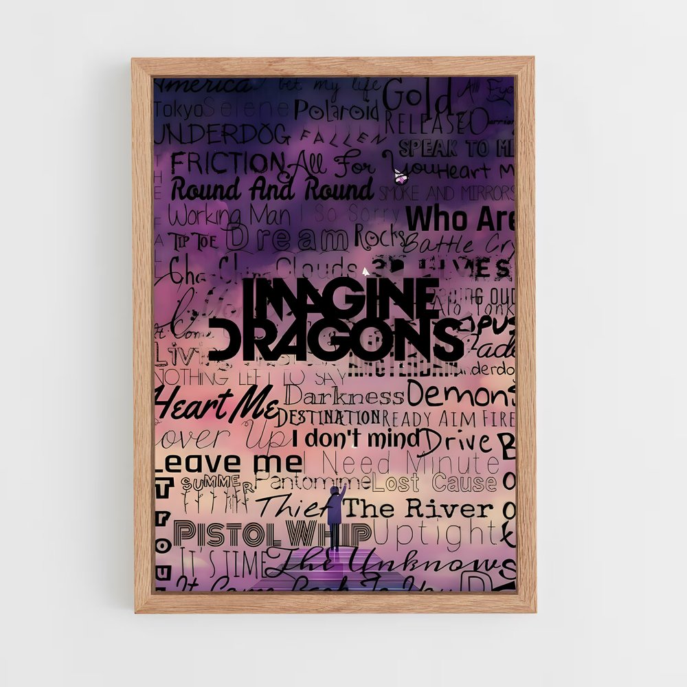 ap-imagine dragons-9 cadre Bois clair
