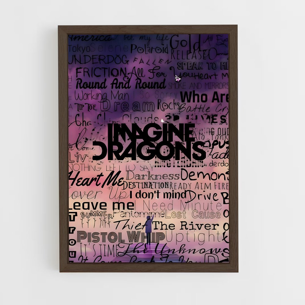 ap-imagine dragons-9 cadre Bois foncé