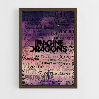 ap-imagine dragons-9 cadre Bois foncé