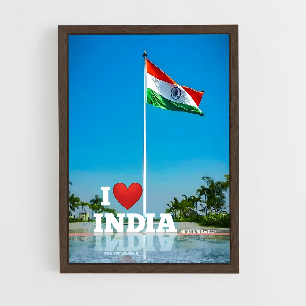 ap-india flag-3 cadre Bois foncé