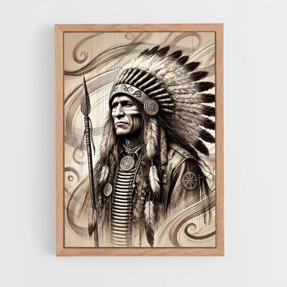 ap-indian chief-6 cadre Bois clair